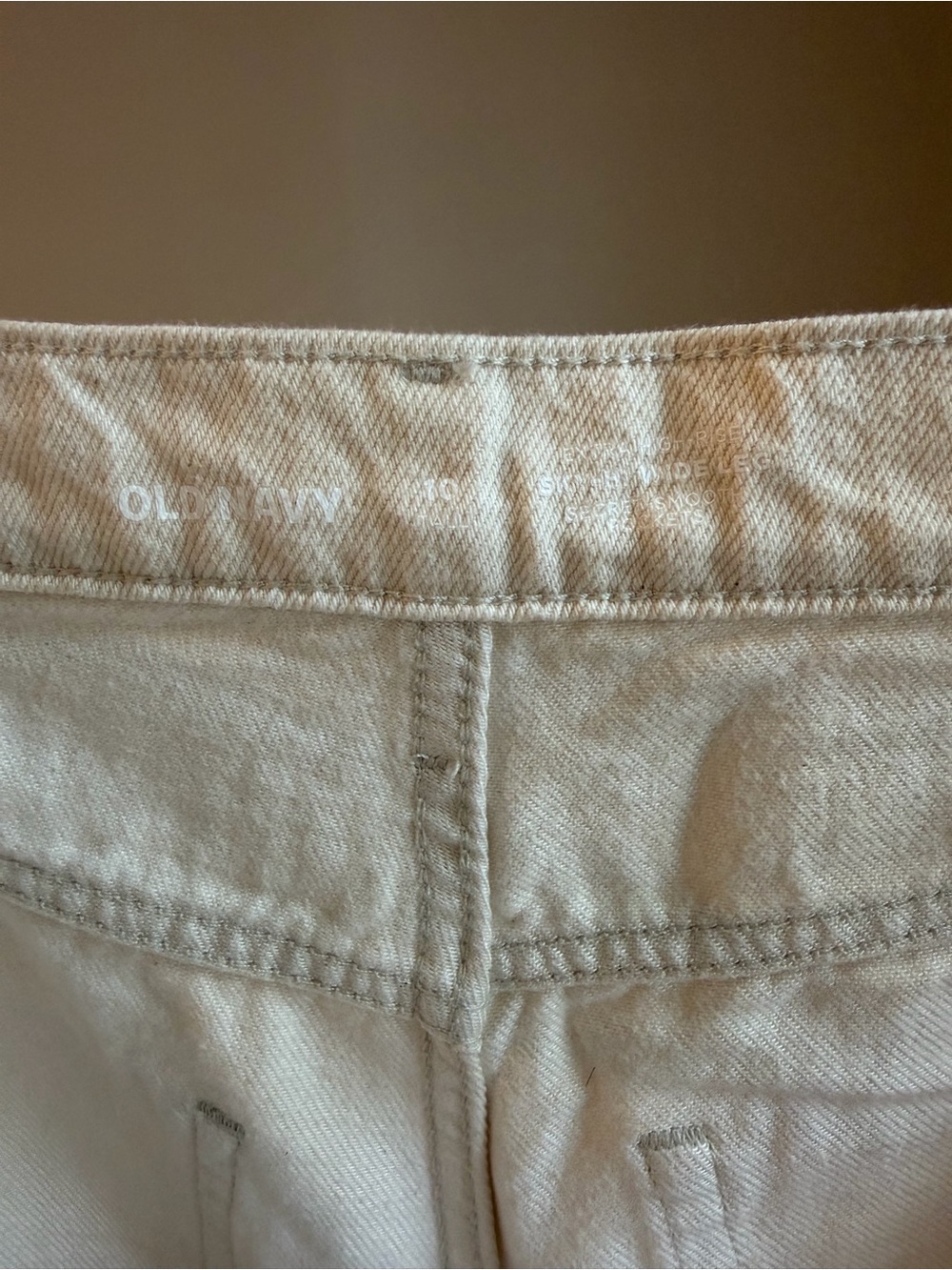 Old Navy Neutral Cream High-Rise Cargo Trousers - Picture 4 of 4